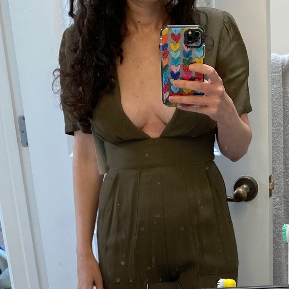 Reformation Dean Jumpsuit in Green, Size XS - Picture 2 of 6